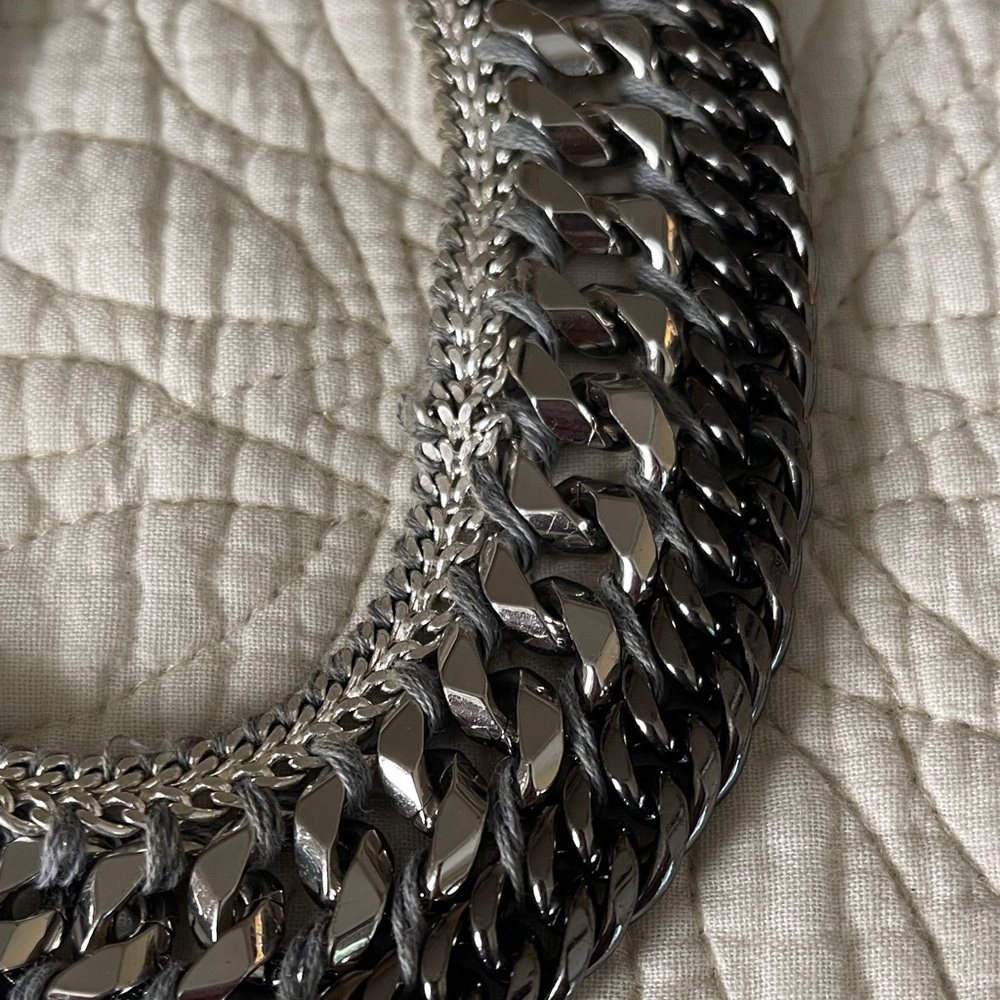 Silver Chain Statement Necklace - image 3